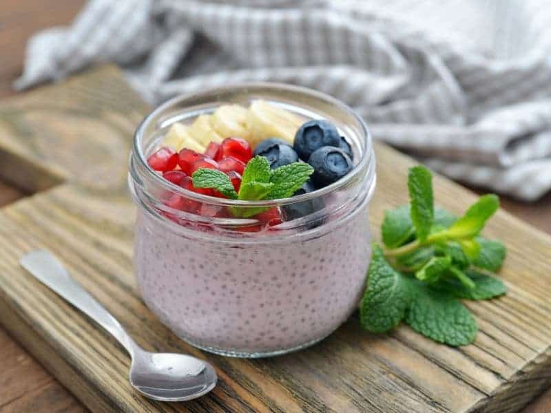 Chia pudding with fresh fruit