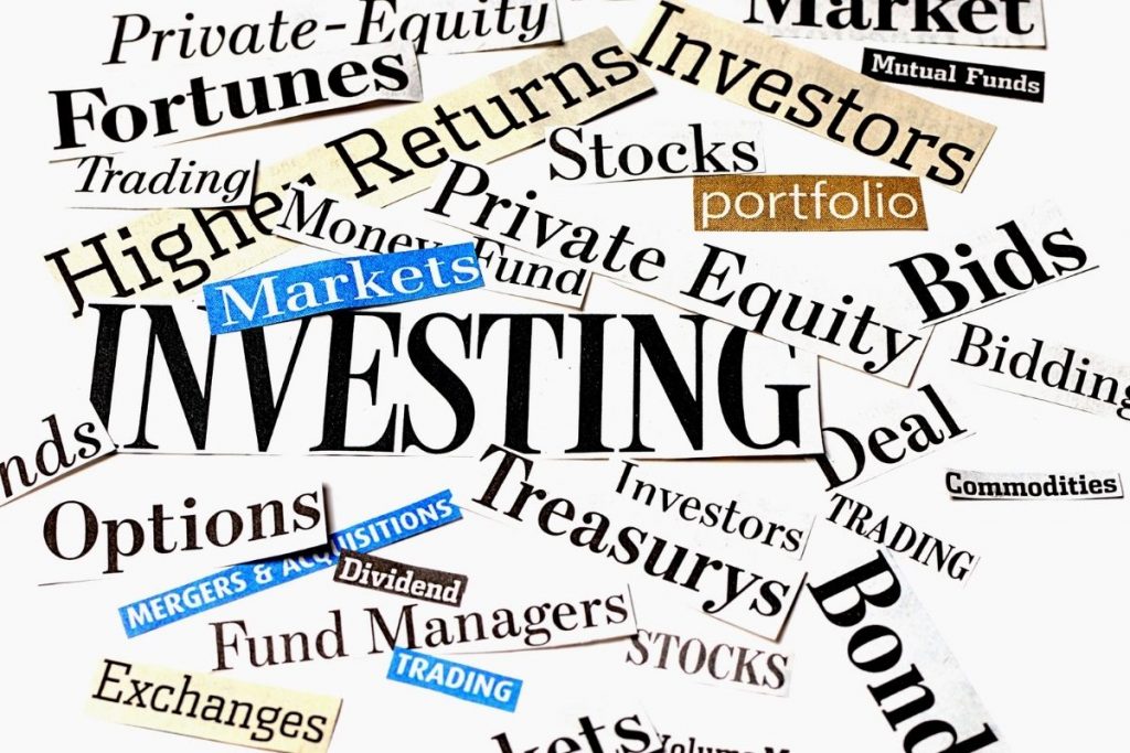 word cloud about investing
